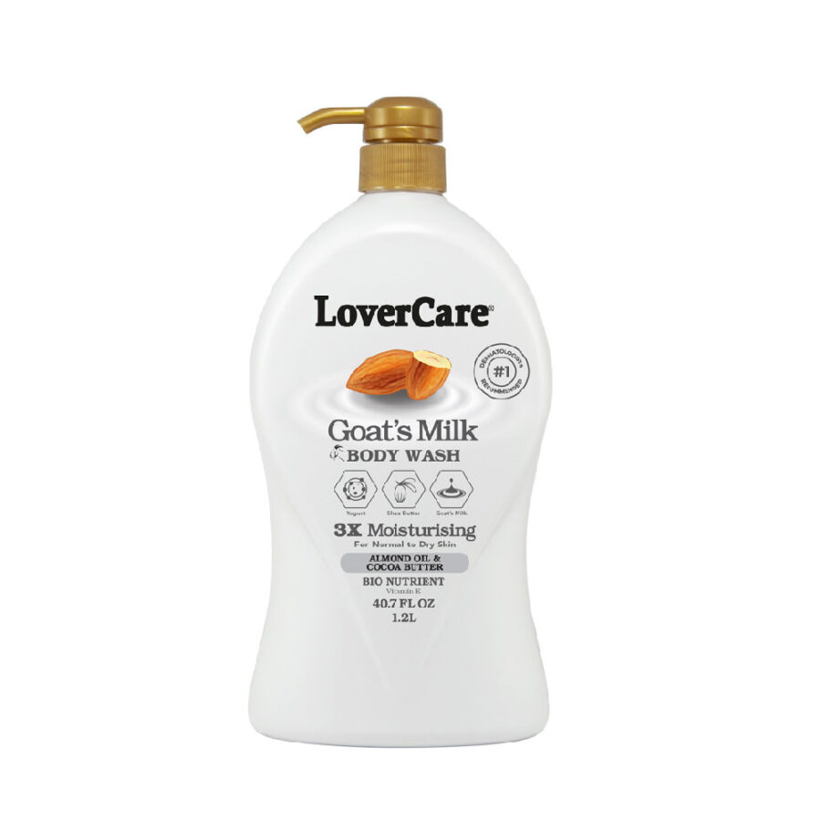 LoverCare Goat's Milk Body Wash 6 X 1200ml - Almond Oil & Cocoa Butter
