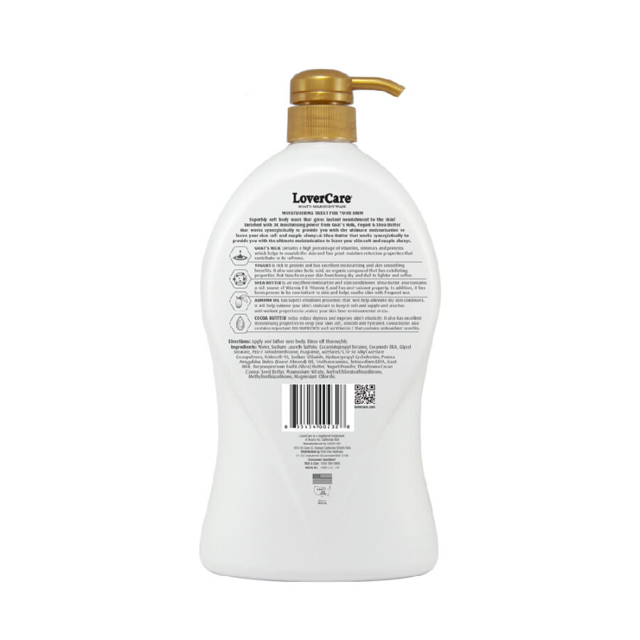 LoverCare Goat's Milk Body Wash 6 X 1200ml - Almond Oil & Cocoa Butter - Image 3