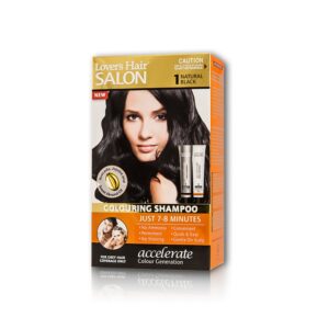 Lover's Hair Salon Colouring Shampoo 1 Natural Black (2x 60ml)